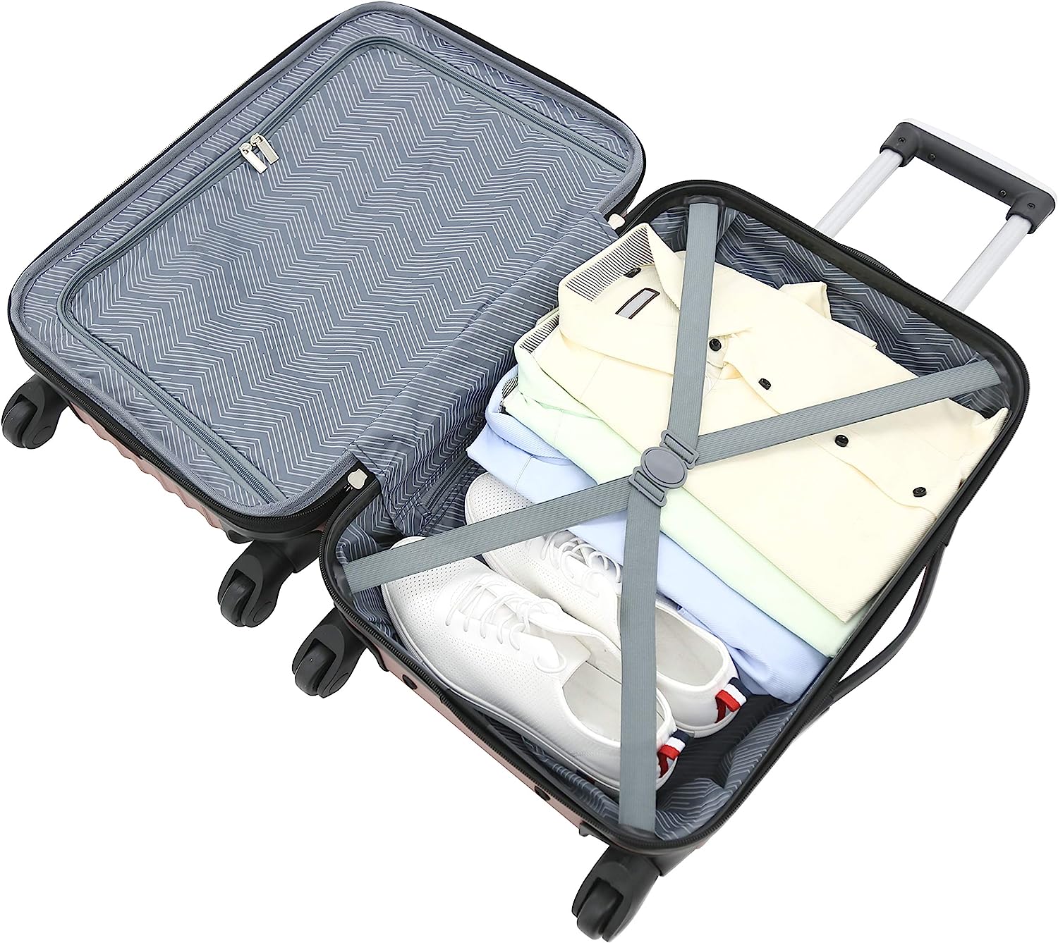 Travelers Club Midtown Hardside 4-Piece Luggage Travel Set， Tan - Image 3